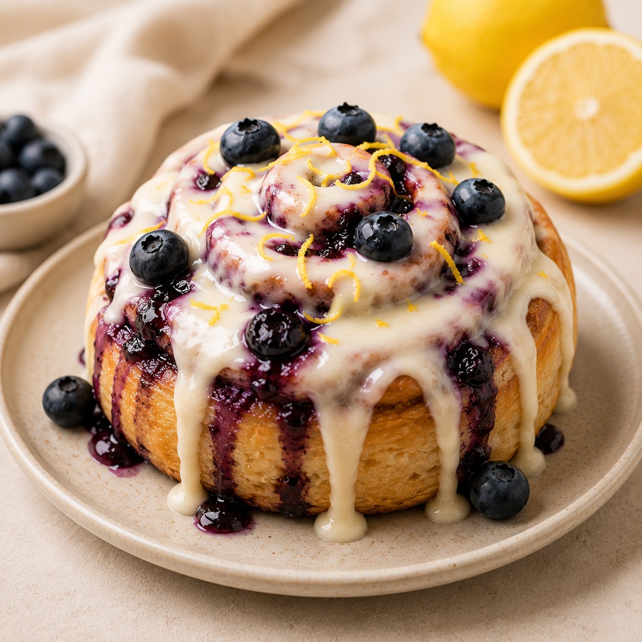 Blueberry Lemon Cinnamon Roll