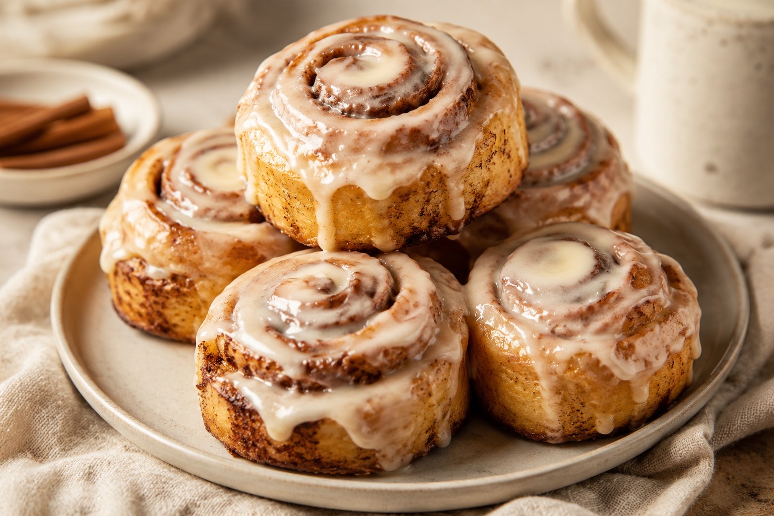 Stack of Cinnamon Rolls